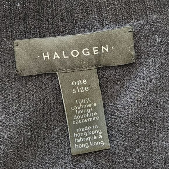 Halogen black Cardigan 100% Cashmere One Size - Picture 4 of 11